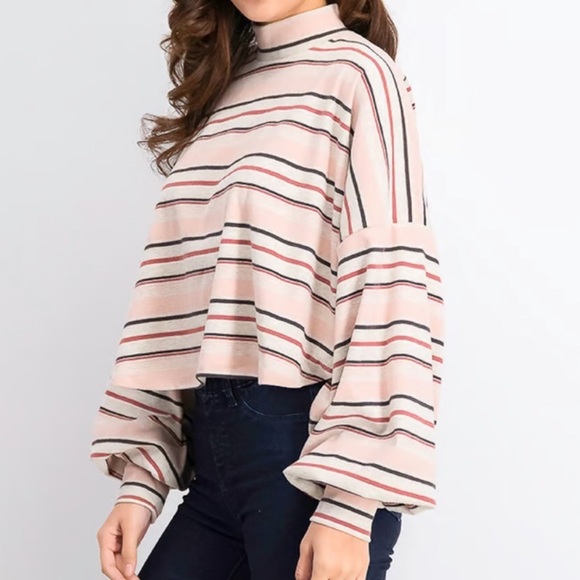 Free people striped split hem top - Picture 2 of 6